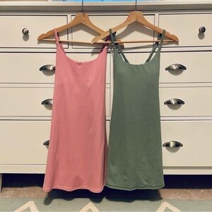 HALARA Pink and Green Women Dresses